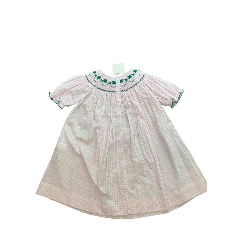 Special K Smocks Girls St Patricks Day Shamrock Gingham Dress Leggings Set 6 NEW - Picture 7 of 10